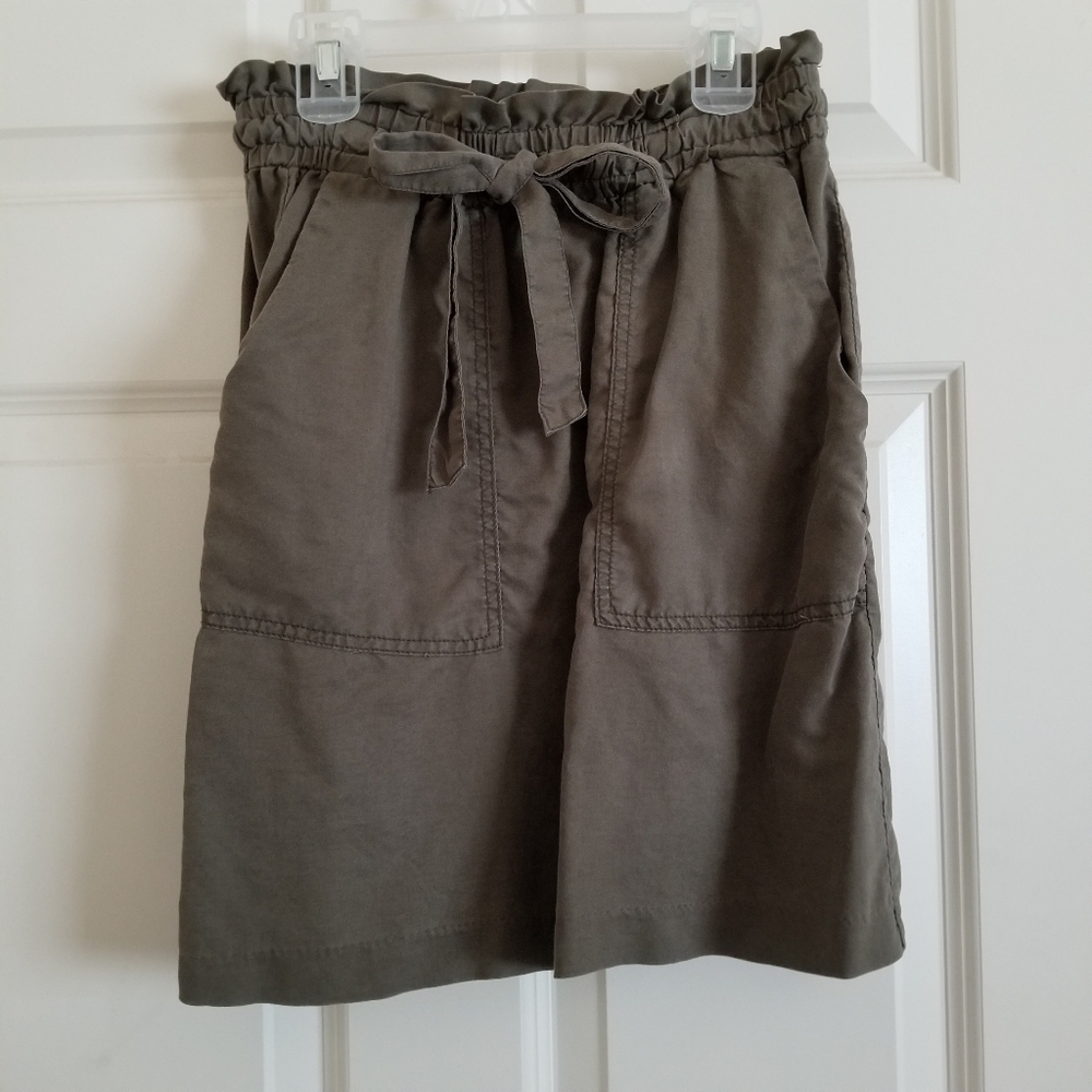 H&M Green Paper Bag Skirt